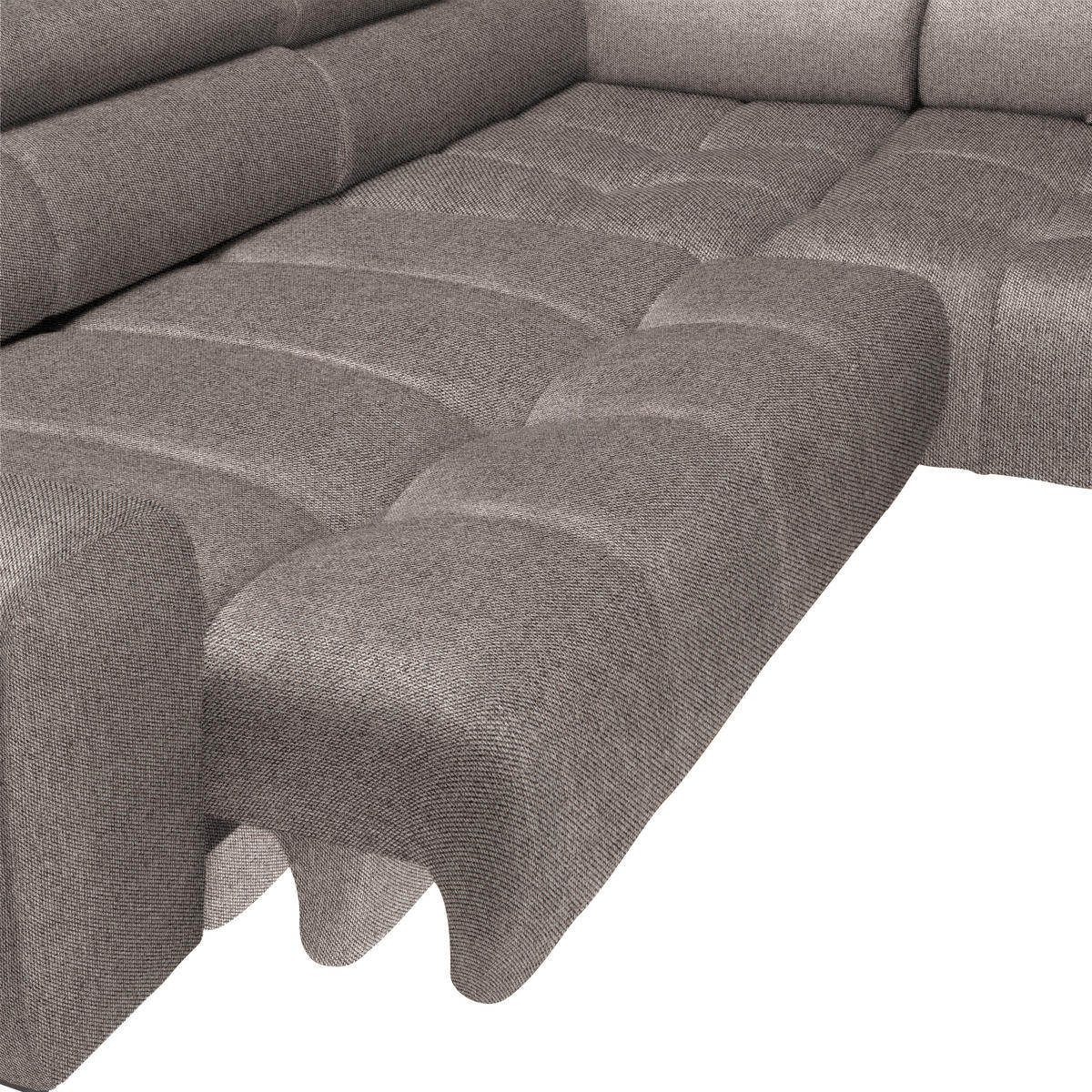 ECKSOFA in Webstoff Greige  - Greige/Schwarz, Design, Textil/Metall (270/177cm) - Welnova