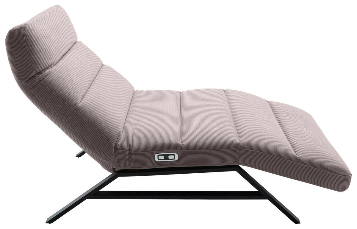RELAXLIEGE in Feincord Taupe  - Taupe/Schwarz, Design, Textil/Metall (120/54-113/158-198cm) - Pure Home Lifestyle