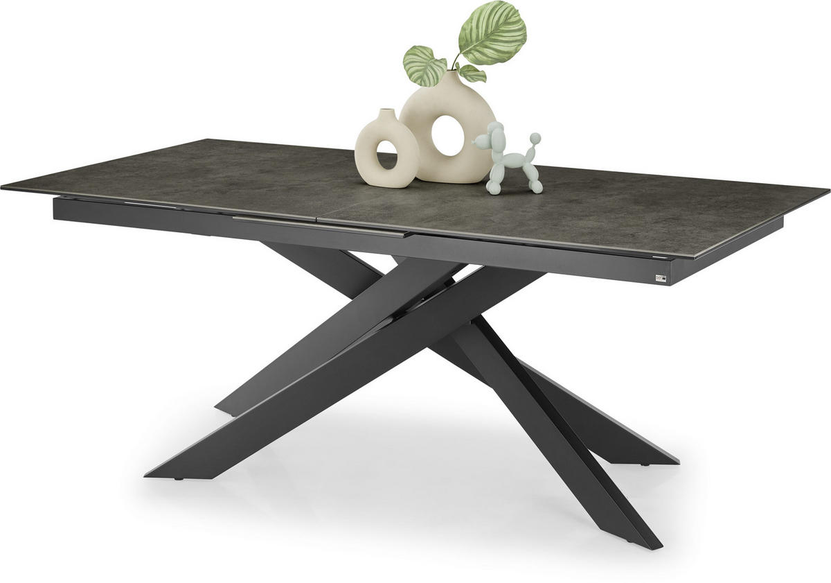 ESSTISCH in Metall, Glas, Keramik 200-250/100/75 cm  - Schwarz, Design, Glas/Keramik (200-250/100/75cm) - SetOne by Musterring