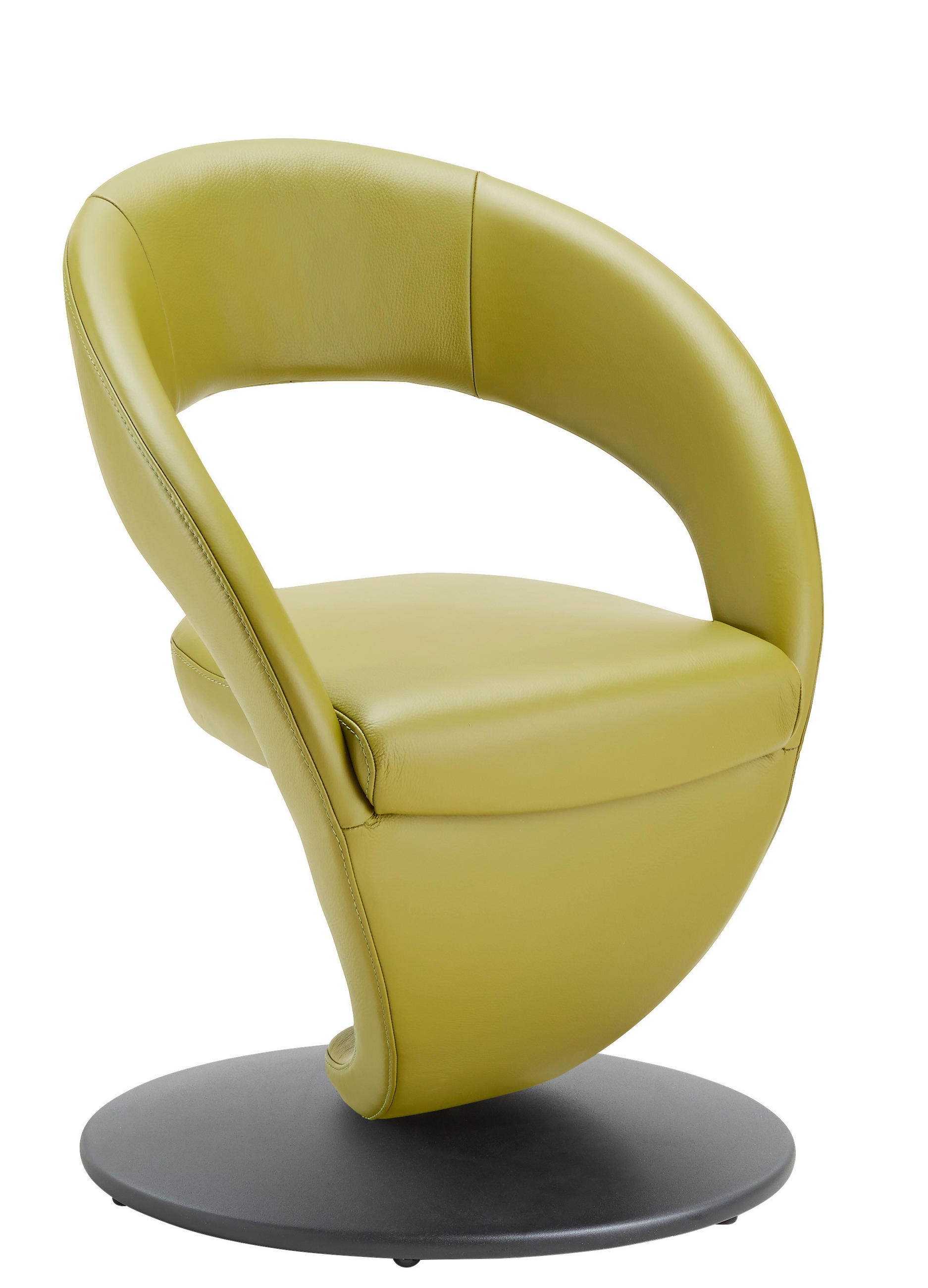 STUHL Echtleder Schwarz, Olivgrün  - Schwarz/Olivgrün, Design, Leder/Metall (62/86/61cm) - Moderano