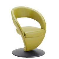 STUHL Echtleder Schwarz, Olivgrün  - Schwarz/Olivgrün, Design, Leder/Metall (62/86/61cm) - Moderano