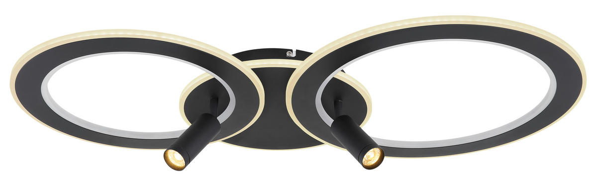 PLAFONIERĂ CU LED - opal/negru, Design, plastic/metal (89,5/50,7/13,5cm) - Globo