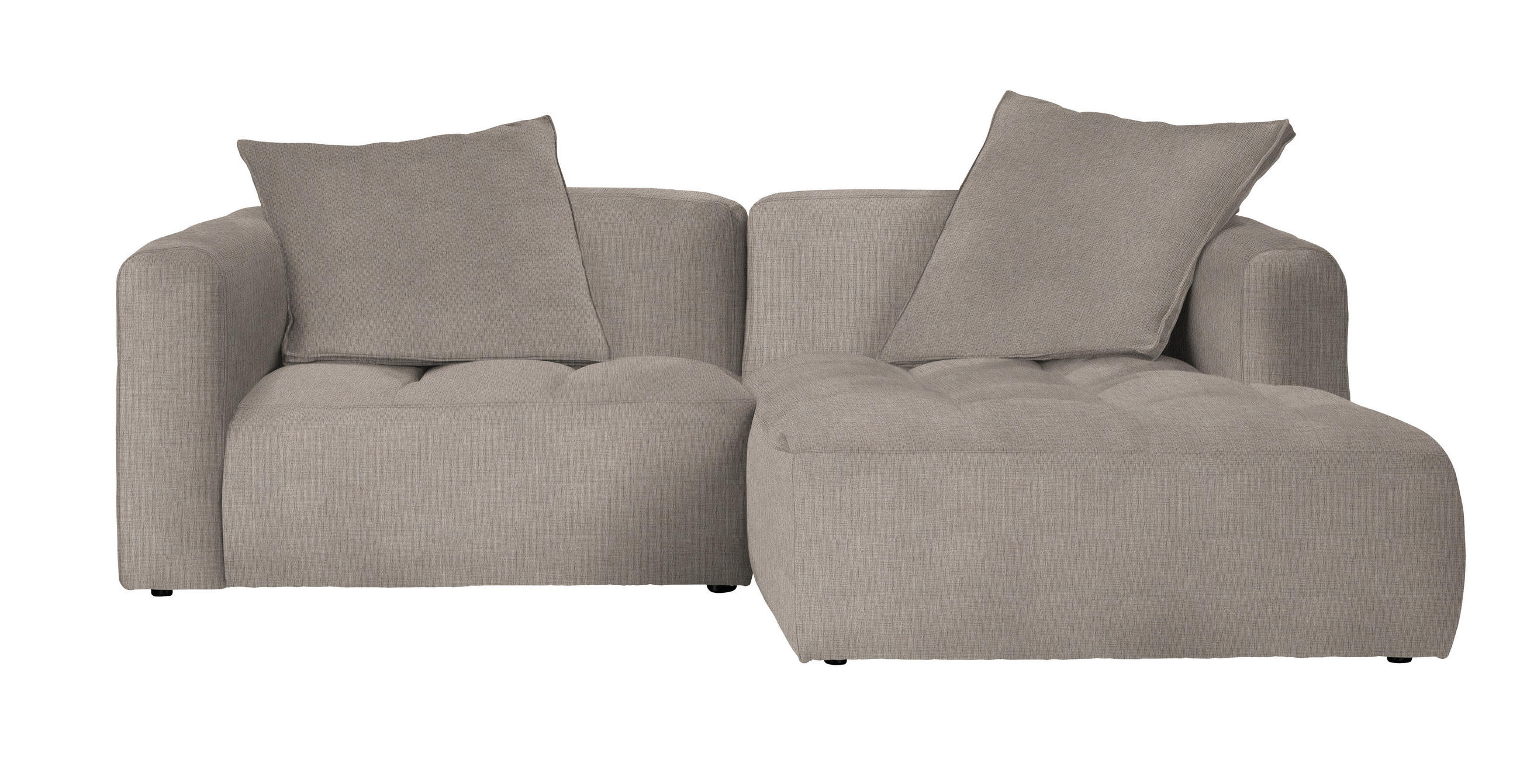 ECKSOFA Hellgrau Chenille  - Hellgrau/Schwarz, LIFESTYLE, Kunststoff/Textil (240/173cm) - Stylife