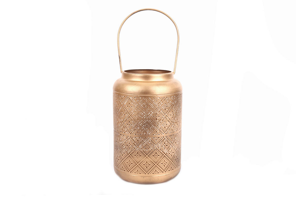 LUCERNA kov - barvy zlata, Basics, kov (15/23/15cm)