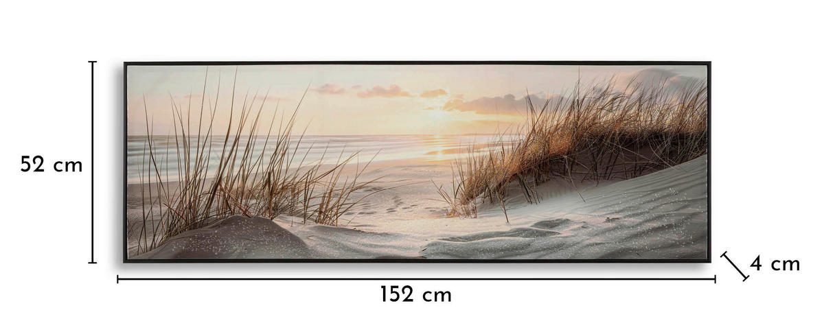 LEINWANDBILD Strand & Meer  - Schwarz, Basics, Holz/Kunststoff (152/52/4cm)