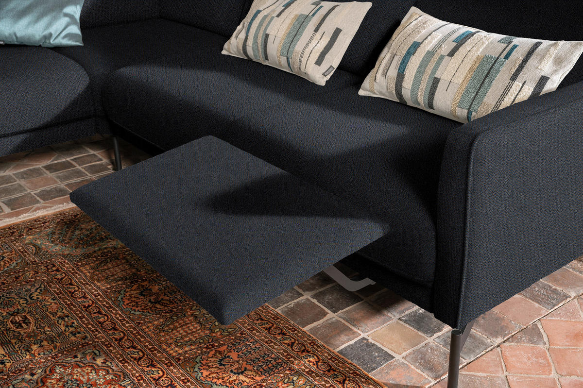 ECKSOFA in Flachgewebe Pflaume  - Pflaume/Anthrazit, Design, Textil/Metall (230/254cm) - Johann Jakob