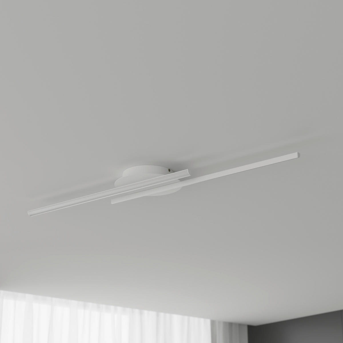 STROPNÍ LED SVÍTIDLO, 96/20/5,5 cm - bílá, Basics, kov/plast (96/20/5,5cm) - Novel