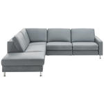 ECKSOFA in Echtleder Grau  - Alufarben/Grau, Design, Leder/Metall (242/275cm) - Dieter Knoll