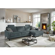 ECKSOFA  in Chenille, Flachgewebe Blau  316/175 cm  - Blau/Schwarz, Design, Textil/Metall (316/175cm) - Dieter Knoll