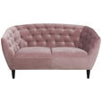 CHESTERFIELD-SOFA Rosa Samt  - Schwarz/Rosa, Trend, Holz/Textil (150/78/84cm) - Ambia Home