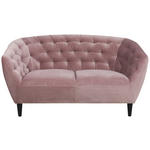 CHESTERFIELD-SOFA Rosa Samt  - Schwarz/Rosa, Trend, Holz/Textil (150/78/84cm) - Ambia Home