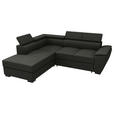 ECKSOFA  in Flachgewebe Anthrazit  - Anthrazit/Schwarz, KONVENTIONELL, Kunststoff/Textil (220/266cm) - Carryhome
