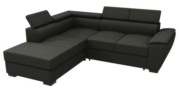 ECKSOFA  in Flachgewebe Anthrazit  - Anthrazit/Schwarz, KONVENTIONELL, Kunststoff/Textil (220/266cm) - Carryhome