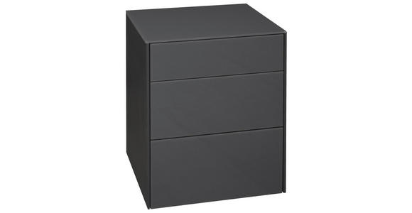 NACHTSCHRANK 52/63/42 cm - Anthrazit/Schwarz, Design, Glas/Holzwerkstoff (52/63/42cm) - Novel