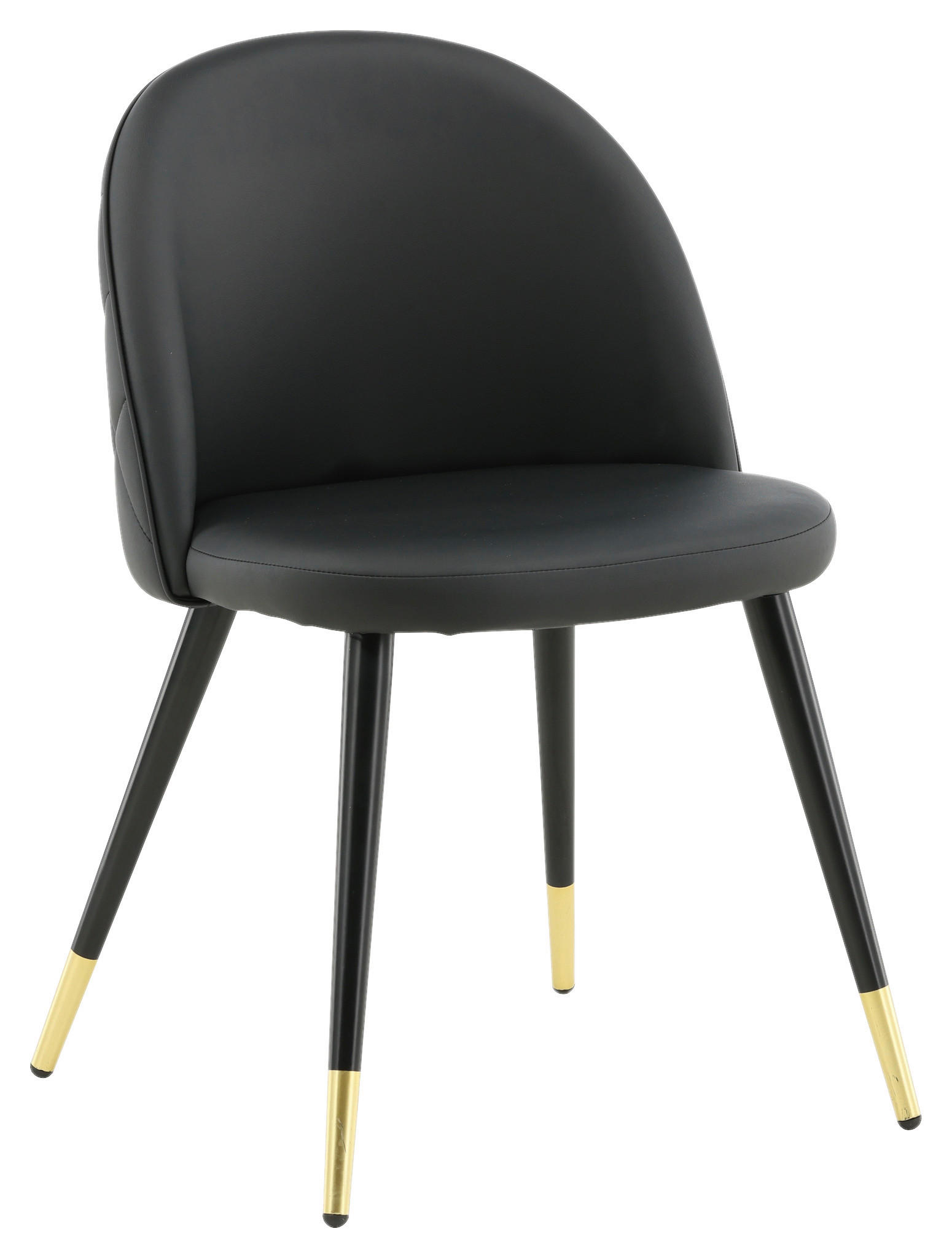 STUHL-SET  in Stahl Lederlook  - Schwarz, Design, Textil/Metall (50/77/48cm) - Livetastic