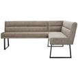 ECKBANK 217/159 cm Webstoff Schwarz, Taupe   - Taupe/Schwarz, Design, Textil/Metall (217/159cm) - Novel