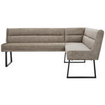 ECKBANK 217/159 cm Webstoff Schwarz, Taupe   - Taupe/Schwarz, Design, Textil/Metall (217/159cm) - Novel
