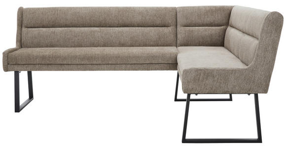 ECKBANK 217/159 cm Webstoff Schwarz, Taupe - Taupe/Schwarz, Design, Textil/Metall (217/159cm) - Novel
