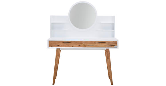 SCHMINKTISCH 120/55/135 cm, Weiß, Eichefarben  - Eichefarben/Weiß, Trend, Glas/Holz (120/55/135cm) - Xora
