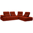 ECKSOFA in Struktur Dunkelorange  313/233 cm  - Dunkelorange/Schwarz, Design, Kunststoff/Textil (313/233cm) - Emilio Belluti
