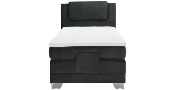 BOXSPRINGBETT 100/200 cm  in Schwarz  - Silberfarben/Schwarz, KONVENTIONELL, Kunststoff/Textil (100/200cm) - Esposa