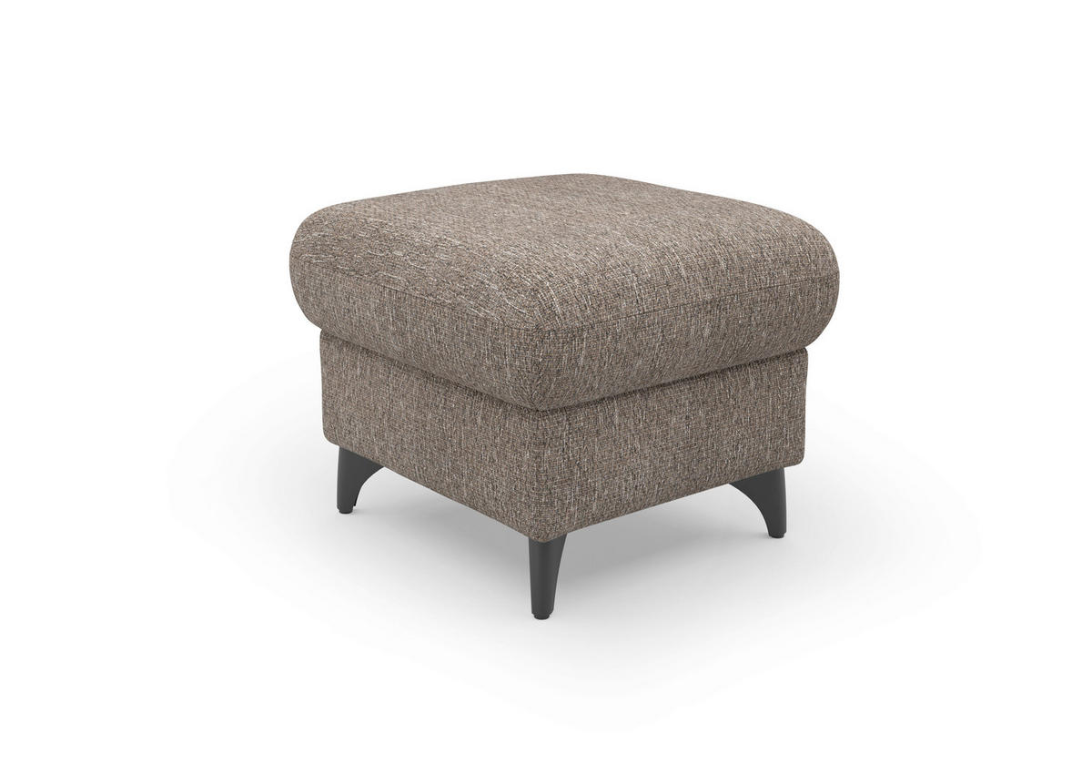 HOCKER in Textil Cappuccino  - Schwarz/Cappuccino, KONVENTIONELL, Textil/Metall (58/48/58cm) - Sit & More