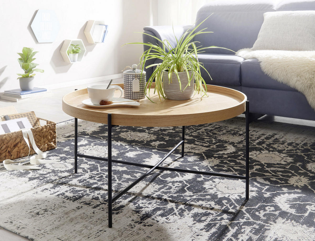 COUCHTISCH in Holzwerkstoff 78/78/40 cm  - Schwarz/Braun, Modern, Holzwerkstoff/Metall (78/78/40cm) - MID.YOU