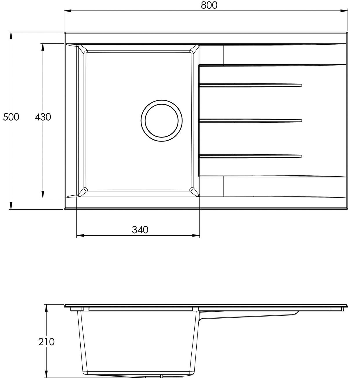 DISKHO 1712HOUSTON80X50S  - svart, Trend, glas/plast (80/21/50cm) - Respekta