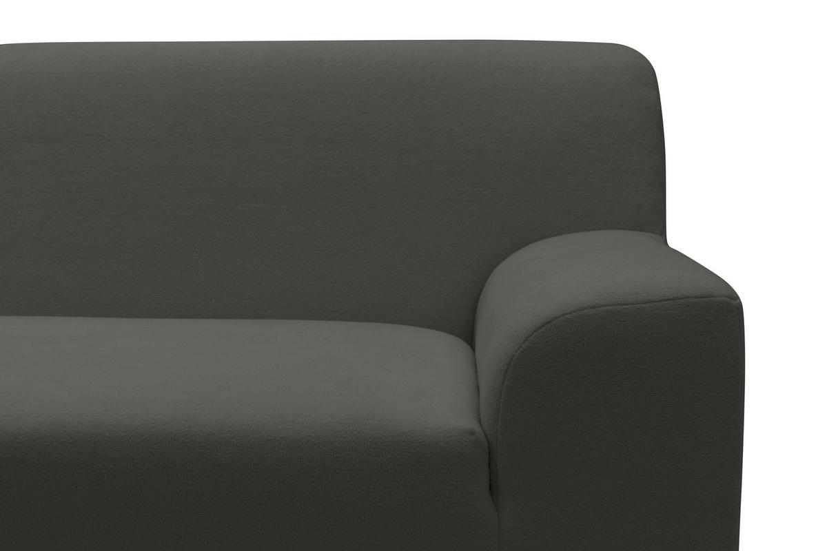 ECKSOFA CAPRI 2 Dunkelgrau Mikrofaser Zierkissen  - Dunkelgrau/Schwarz, Basics, Kunststoff/Textil (146/241cm) - MID.YOU