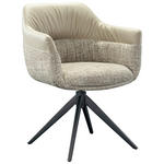ARMLEHNSTUHL  Sitzfläche 360° drehbar Webstoff, Mikrofaser  - Taupe/Schwarz, Design, Textil/Metall (62/83/60cm) - Novel