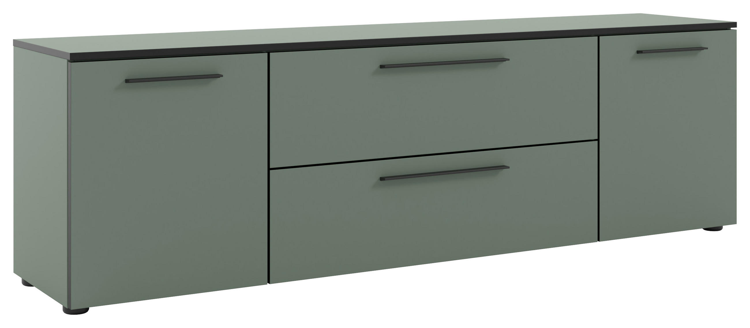 LOWBOARD Soul  in 180/55/40 cm  - Schilfgrün/Schwarz, MODERN, Holzwerkstoff/Kunststoff (180/55/40cm)