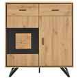 HIGHBOARD in 110/121/40 cm - Eichefarben/Schwarz, LIFESTYLE, Holzwerkstoff/Metall (110/121/40cm) - Xora