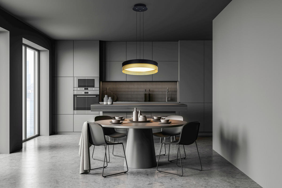 VISEČA LED-SVETILKA  Mesh /4200 lm/2700 K// - zlate barve/črna, Design, kovina (45/150cm)