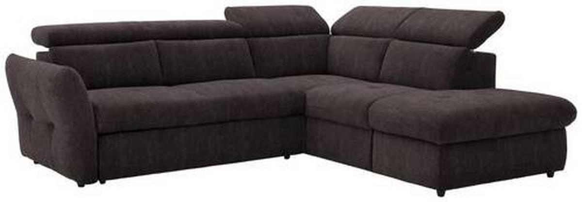 ECKSOFA in Webstoff Braun  254/224 cm  - Schwarz/Braun, Design, Kunststoff/Textil (254/224cm) - Stylife