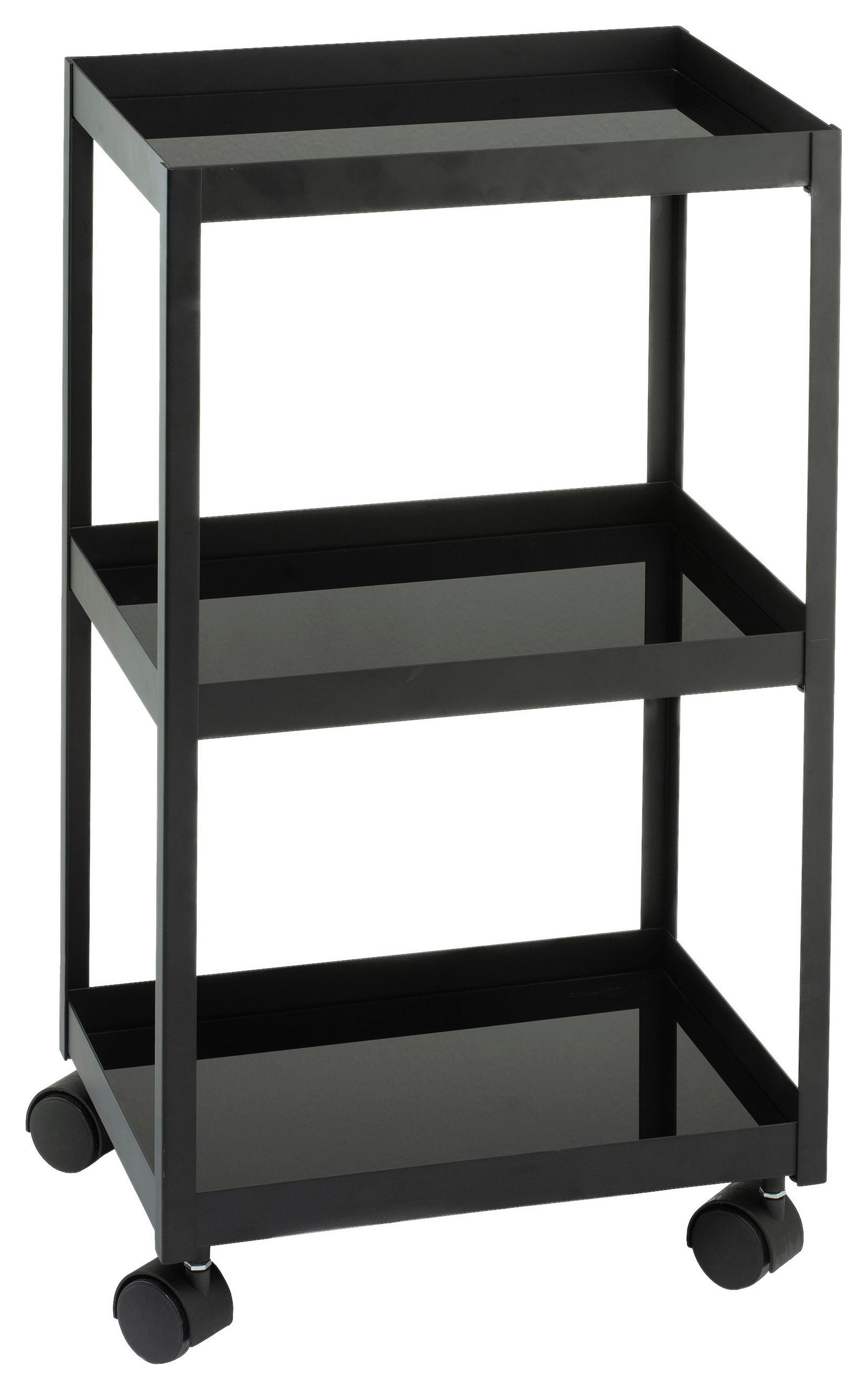 BADEZIMMERREGAL 40/72/30 cm  - Schwarz, Basics, Glas/Metall (40/72/30cm)