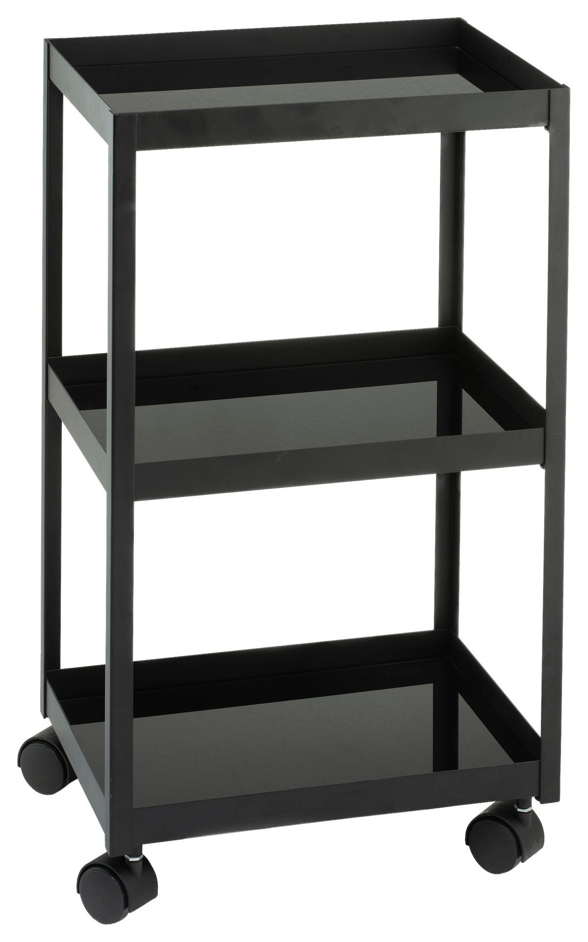 BADEZIMMERREGAL 40/72/30 cm  - Schwarz, Basics, Glas/Metall (40/72/30cm)