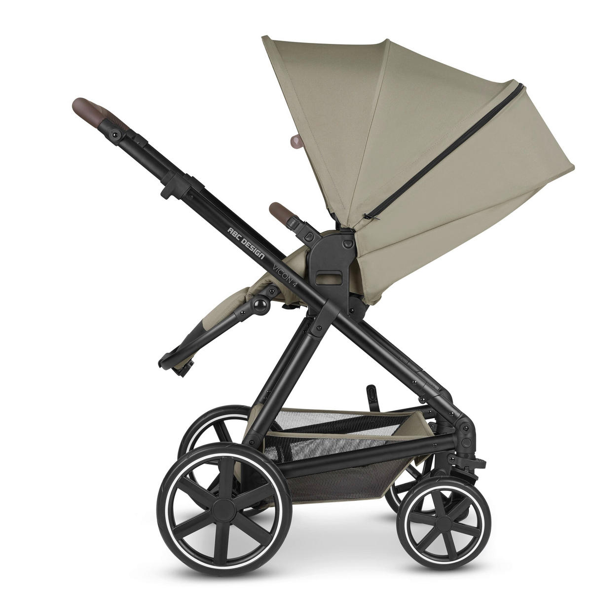 KINDERWAGENSET  Vicon 4  Reed  - Beige/Schwarz, Basics, Textil/Metall (91/61/110cm) - ABC Design