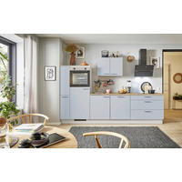 KÜCHENBLOCK PN 105 290 cm  in Eichefarben, Kaschmir, Pastellblau  - Kaschmir/Edelstahlfarben, Design, Holzwerkstoff/Metall (290cm) - Pino