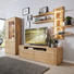 WOHNWAND Wildeiche massiv Eichefarben - Eichefarben/Schwarz, Design, Glas/Holz (355/198/54cm) - Valnatura WOHNWAND Wildeiche massiv Eichefarben - Eichefarben/Schwarz, Design, Glas/Holz (355/198/54cm) - Valnatura