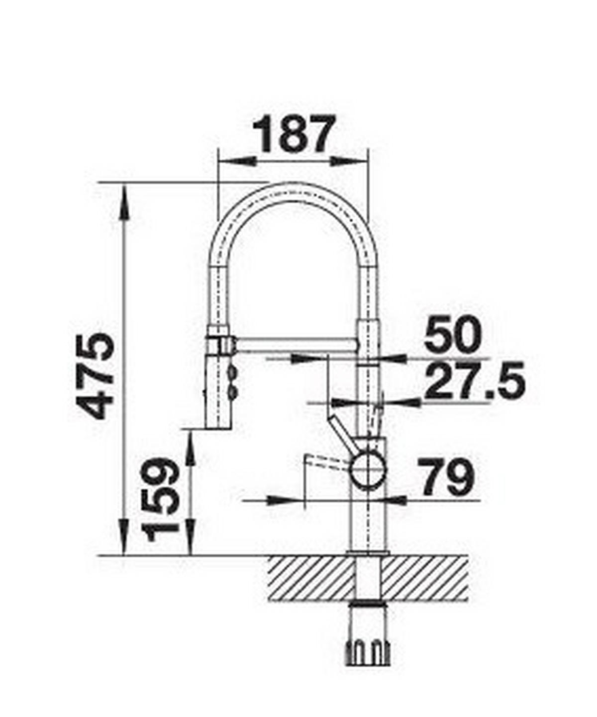 KÜCHENARMATUR 525792  - Edelstahlfarben/Schwarz, Basics, Metall (10,7/47,5/22,8cm) - Blanco