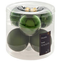CHRISTBAUMKUGEL-SET 8 cm 6-teilig  - Pinienfarben, KONVENTIONELL, Glas (8cm)
