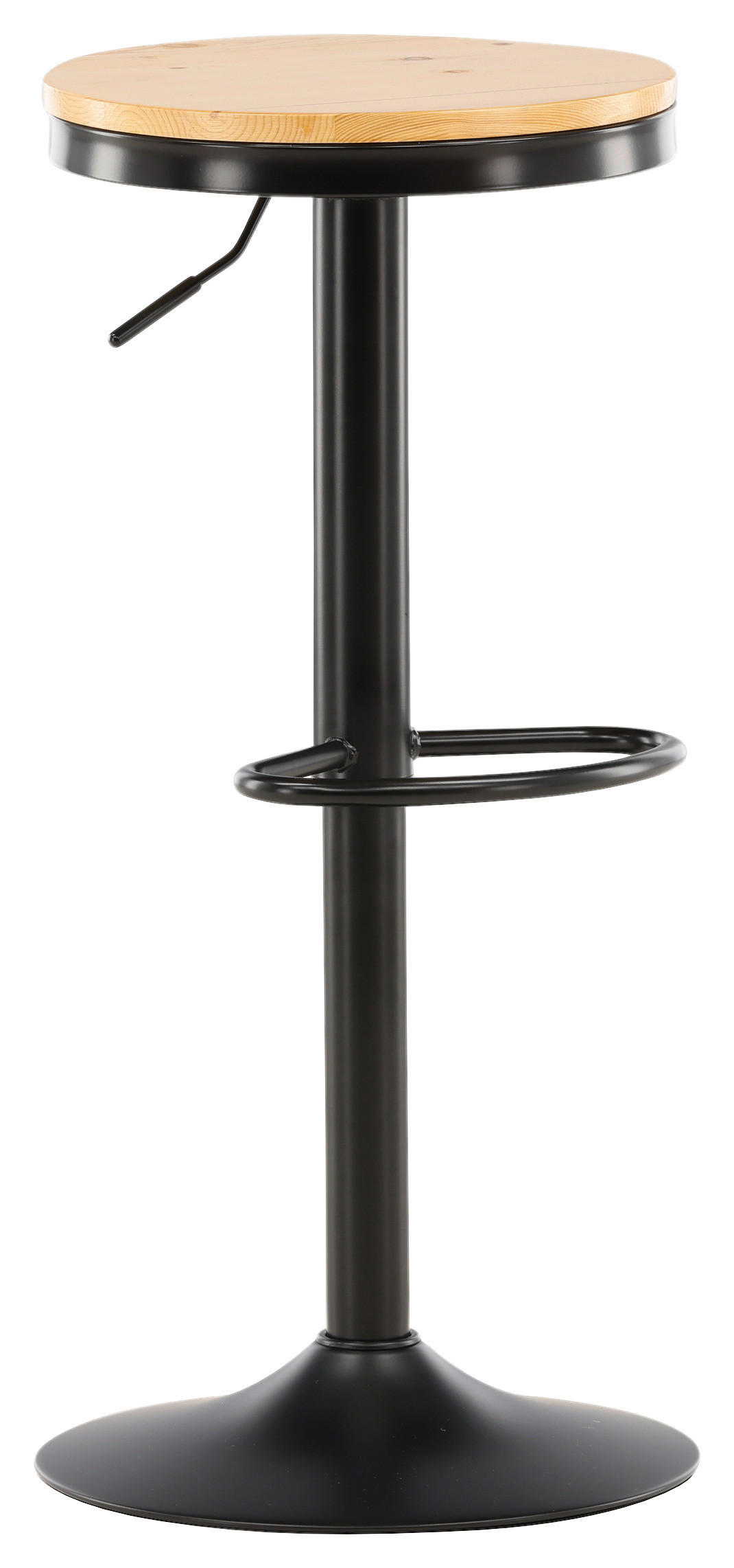 Thumbnail - Livetastic Barhocker-Set, Schwarz, Beige, Holz, Metall, Kiefer, furniert, rund, 36.5x80x37 cm, abwischbar, Esszimmer, Ba...
