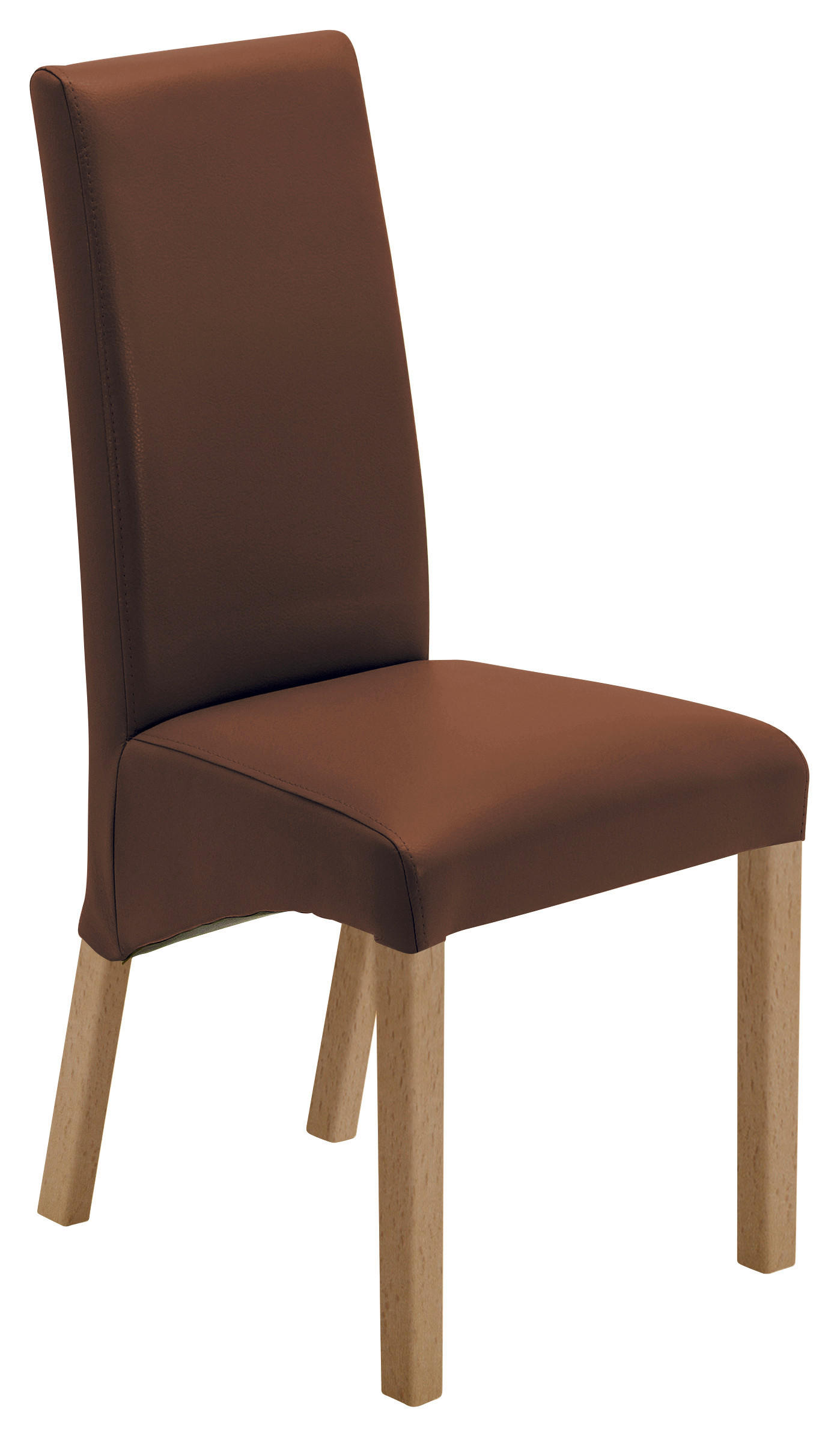 STUHL  in Lederlook Textil  - Kastanienfarben/Buchefarben, KONVENTIONELL, Holz/Textil (47/102/57cm) - Carryhome
