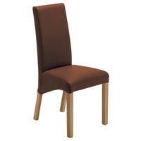 STUHL  in Lederlook  - Kastanienfarben/Buchefarben, Konventionell, Holz/Textil (47/102/57cm) - Carryhome