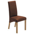 STUHL in Lederlook Textil - Kastanienfarben/Buchefarben, KONVENTIONELL, Holz/Textil (47/102/57cm) - Carryhome