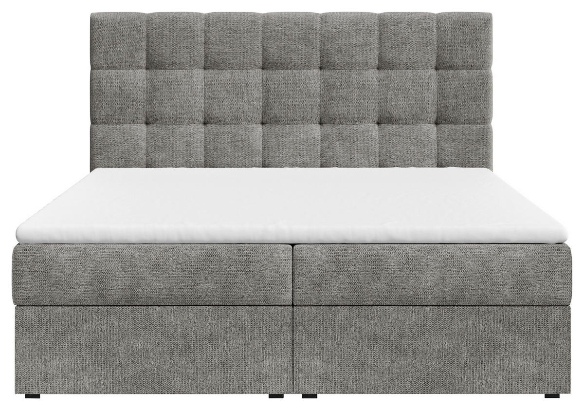 BOXBETT 140/200 cm,  in Anthrazit, Bettkasten, Topper,  - Anthrazit/Schwarz, MODERN, Holz/Kunststoff (140/200cm) - MID.YOU