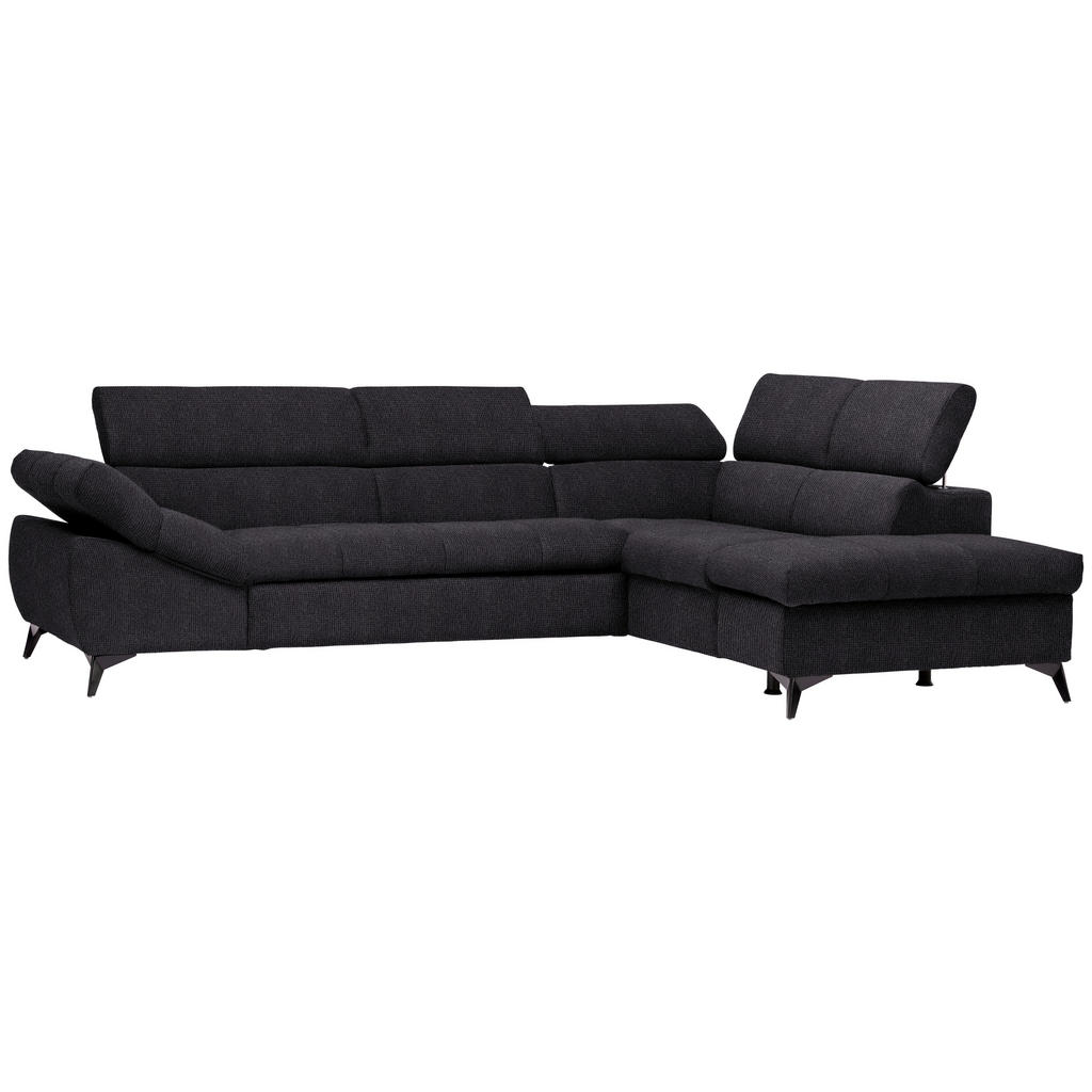 Thumbnail - Stylife Ecksofa, Schwarz, Textil, Uni, 4-Sitzer, Ottomane rechts, L-Form, 279x210 cm, Stoffauswahl, seitenverkehrt erhäl...