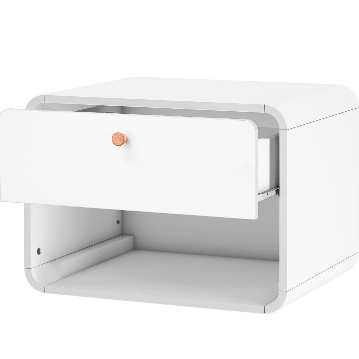 NACHTTISCH 51/37/39 cm  - Weiß/Naturfarben, Design, Holz/Holzwerkstoff (51/37/39cm) - MID.YOU