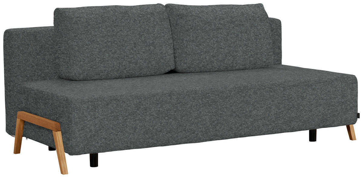 SCHLAFSOFA Struktur Grau  - Naturfarben/Grau, Design, Holz/Textil (211/88/102cm) - Niels Andersson