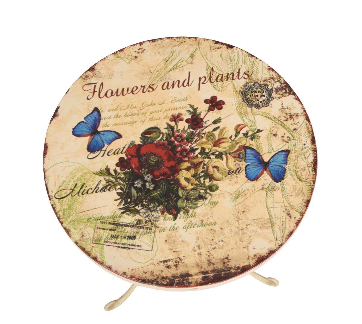 GARTENBEISTELLTISCH 38/53/38 cm Metall  - Beige, Basics, Metall (38/53/38cm) - Gardenson